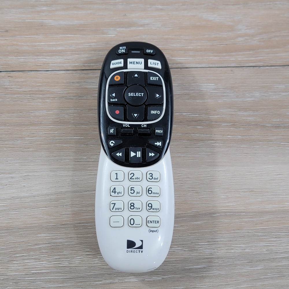 DIRECTV RC72 Genie Remote Control White Black RF IR Satellite